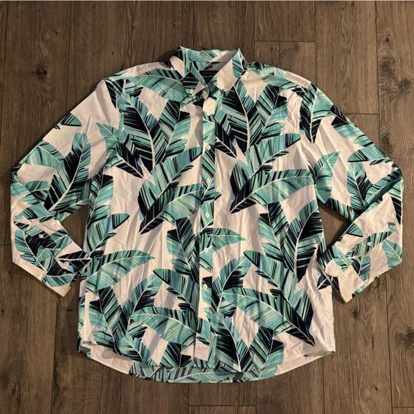 Club Room Tropical AOP Hawaiian long‎ sleeve Shirt XL - Picture 1 of 4